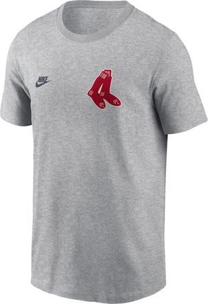 Nike Boston Red Sox Cooperstown 2-Hit Logo Nike Mens MLB T-Shirt in Grey | N19906GBRS-VFA