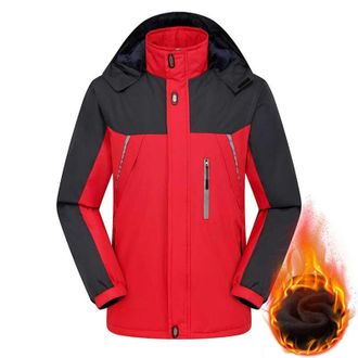 Generic Mens Waterproof Windproof Ski Jacket, Insulated Fleece Lined Winter Coat, Hooded Outdoor Hiking Jacket, Warm Snowproof Softshell, Full Zip Up Closure,