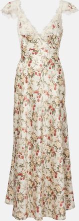 D&ocirc;en D&ocirc;en Fiona lace-trimmed silk midi dress