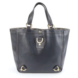 Gucci Abbey Navy Leather Tote Bag (Pre-Owned)