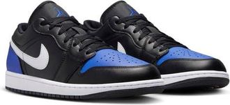 Nike Jordan Air Jordan 1 Low Sneaker in 042 Black/game Royal/white at Nordstrom, Size 17