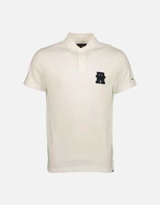 Tommy Hilfiger Mens Monogram Logo Polo - White - Size: 36