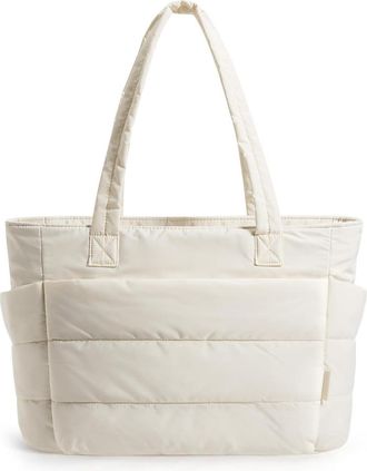 Generic Puffer Tote Bag for Women with Compartments Lightweight Puffy Handbag Large Laptop Purse for Work Travel Gym