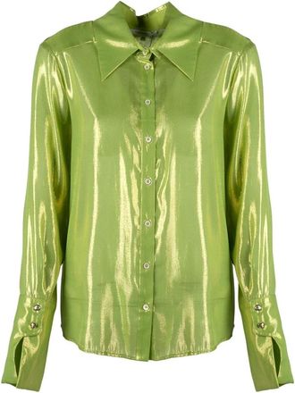 Patrizia Pepe Camicia in Seta Trasparente - - Blouses & Shirts - Donna - Verde - S