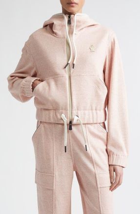 Moncler Zip-Up Hoodie in Strawberry Pink at Nordstrom, Size Xx-Small