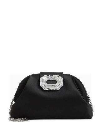 Amina Muaddi beaded-embellished clutch bag - Black