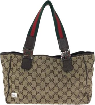 Gucci Pre-owned Handbags, female, Beige, Size: ONE SIZE Pre-owned GG Canvas Tote Bag