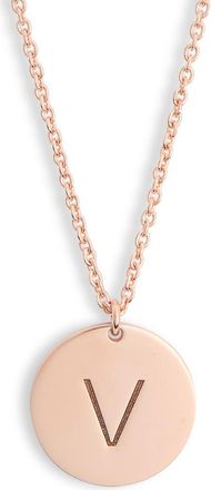 Meshmerise Initial Disc Pendant Necklace in Rose-V at Nordstrom Rack