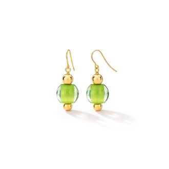Gold & Honey Womens Bead Drop Earrings In Green Marble