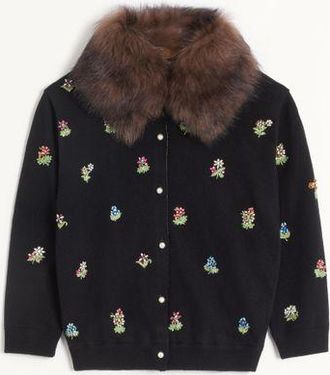 Valentino Cardigan Ricamato Donna NERO XXS