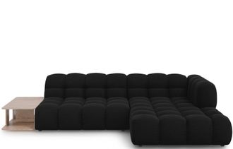 BLOOMINGLOFT 4-Sitzer Design Ecksofa Sky mit Beistelltisch auf der linken Seite