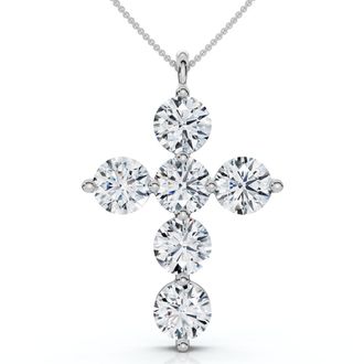 Pompeii3 6Ct Diamond Cross Pendant Lab Grown 18 Necklace