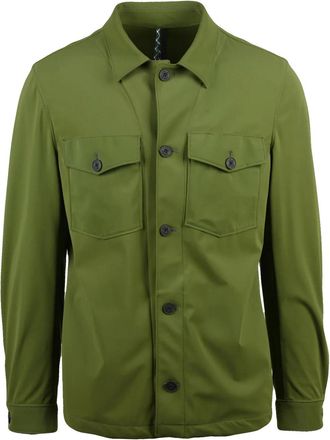 L.B.M. 1911 Green Technical Modern Fit Stretch Polyamide Shirt