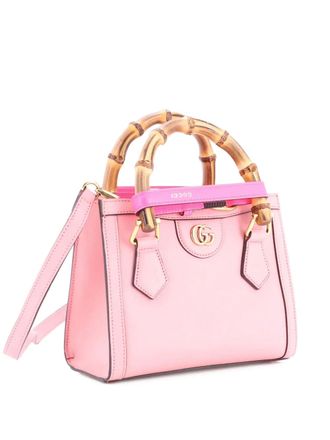 Gucci Borsa a tracolla Diana NM Bamboo mini in pelle con manico - Rosa