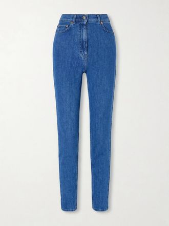 Another Tomorrow Jeans Slim-fit A Vita Alta In Denim Biologico - Blu