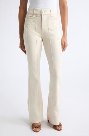 Veronica Beard Beverly Skinny Flare Leg Jeans in Ecru at Nordstrom, Size 27