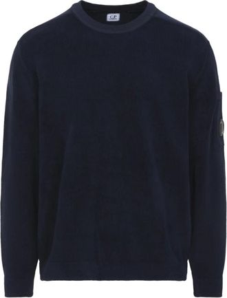 C.P. Company Crewneck Lens Pullover - Heren - Ronde hals truien - Blauw - L - Katoen - Truien & Vesten