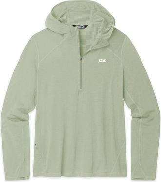 Stio Mens Trax Power Grid Half-Zip Hoodie Green XXL