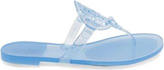 Tory Burch Miller Tongsandaal - Dames - Slippers - Blauw - 37 EU - Leer - Schoenen