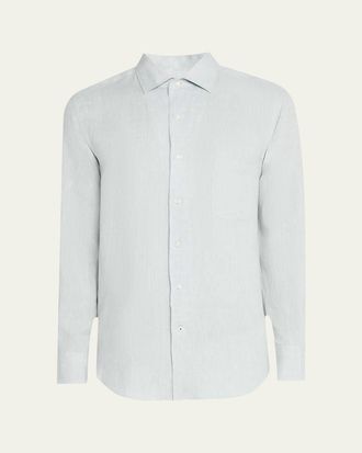 Loro Piana Mens Andre Long-Sleeve Linen Shirt
