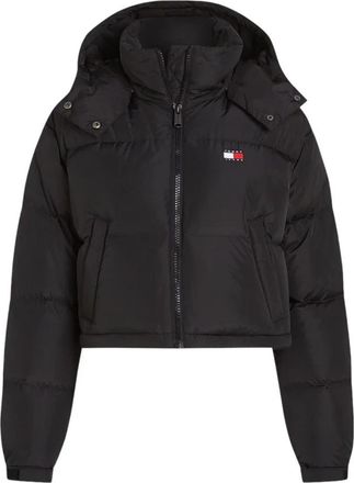 Tommy Jeans Cropped Alaska Puffer - Dames - Winterjassen - Zwart - S - Polyester - Jassen