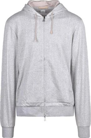 Eleventy Zip Sweatshirt Cashmere Silk - Light Grey