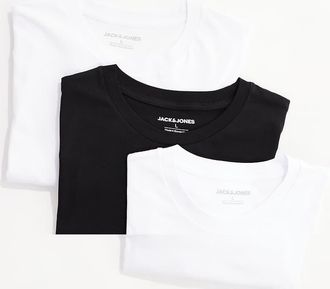 Jack & Jones oversize T-shirt 3 pack in white & black-Multi