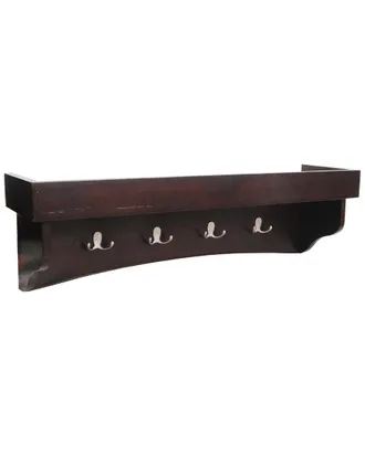 Alaterre Shaker Cottage Coat Hooks With Tray Shelf