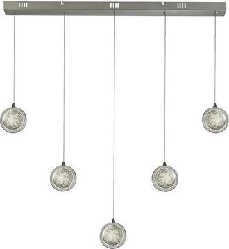 Searchlight Searchlight Quartz 5 Light Bar Pendant, Bubble Glass, Detailed Rim 4000K