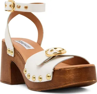 Steve Madden Kruise Ankle Strap Sandal in White Leather at Nordstrom, Size 11