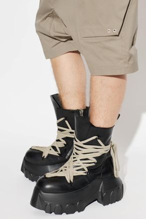 Rick Owens Platform Shoes Megalace Mega Tractor, Mens, Black