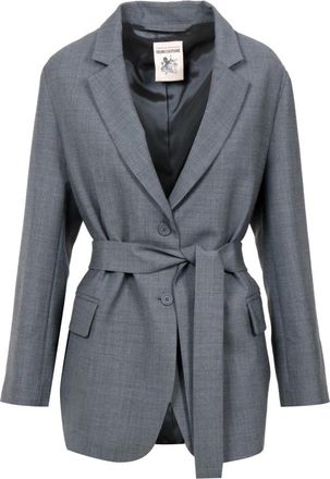 Semicouture Geknoopte Blazer - Dames - Blazers - Grijs - M - Wol - Jassen