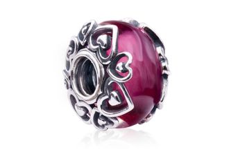 Pandora Reveal Your Love Pink Murano Glass Charm