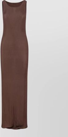 Saint Laurent sleeveless scoop neck ribbed maxi dress