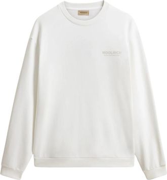Woolrich Macro Logo Sweater - Heren - Sweatshirts - Wit - M - Hoodies & sweatvesten