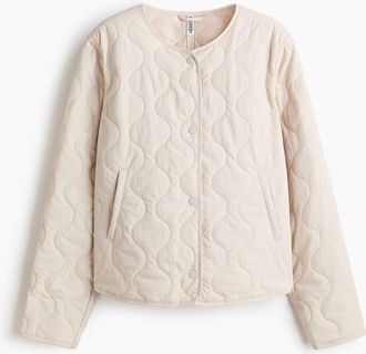 H&M Quilted Nylon Jacket in Powder Pink at Nordstrom, Size Xx-Large
