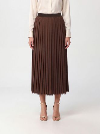 Twinset High-Waisted Pleated Cr&ecirc;pe Midi Skirt
