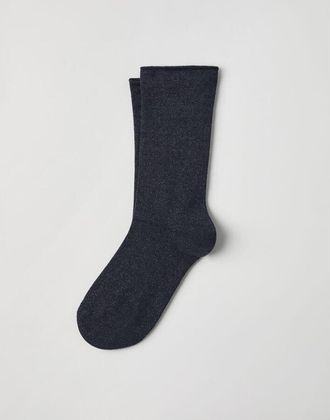 Brunello Cucinelli Dark Blue Wool Blend Socks, Size Medium