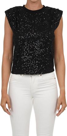Love Token Scarlett Sequin Top In Black