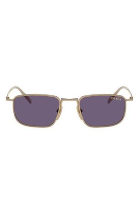 Prada 49mm Pillow Sunglasses in Brass /Violet at Nordstrom