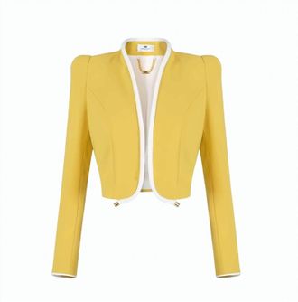 Elisabetta Franchi Lightweight Crepe Piped Jacket