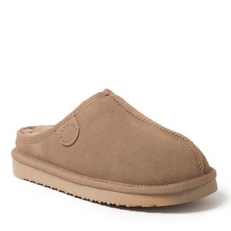 Dearfoams Fireside Greta Genuine Shearling Clog Slipper in Driftwood at Nordstrom, Size 10