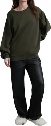 Humanoid Shimmer Crewneck Sweatshirt In Jade