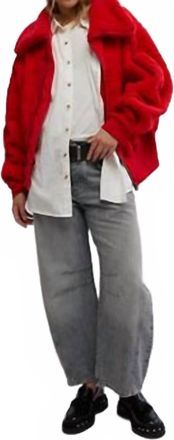 Free People Cozy Up Cardigan In Red