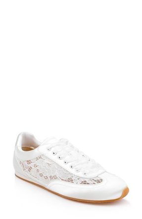 Badgley Mischka Inez Sneaker in Ivory Lace at Nordstrom, Size 9.5