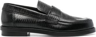 Alexander McQueen lizard-skin effect loafers - men - Calf Leather/Calf Leather/Calf Leather - 44 - Black