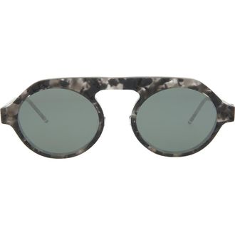 Thom Browne 52mm Oval Sunglasses in Grey Tortoise at Nordstrom Rack