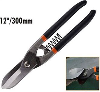 Trade Shop Trade Shop - Cesoia Per Lamiere Di Ferro 12 Con Molla Forbici Taglio Lungo Dritto 30cm
