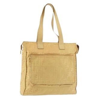 Fendi Pre-owned Tote Bags, female, Yellow, Size: ONE SIZE Pre-owned Canvas Tote Bag