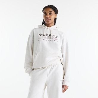 New Balance Womens Trackside French Terry Pant in Beige Cotton Fleece, size X-Large